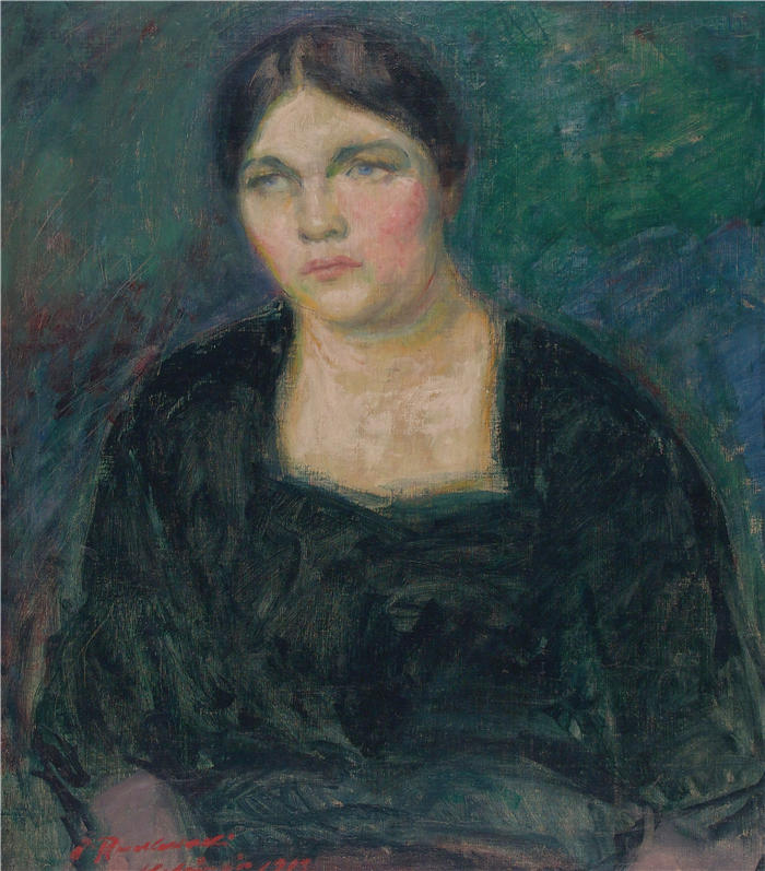 贾马里·鲁科科斯基（Jalmari Ruokokoski，芬兰）作品-Rydeng 夫人的肖像 (1913)