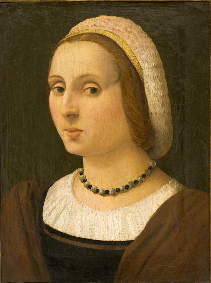 文森佐·塔马尼（Vincenzo Tamagni，意大利，1492-1530 年）作品-一位女士的肖像（约 1523 年）