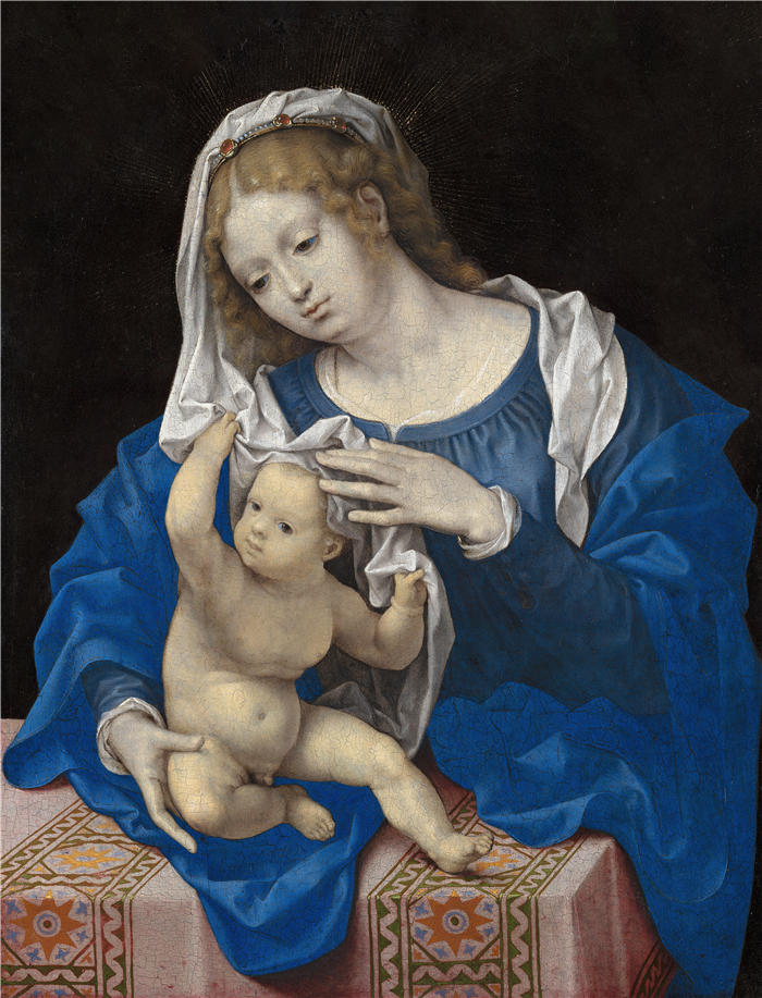 扬·高萨特（Jan Gossaert，荷兰画家）作品- 麦当娜和孩子（约 1520 年）
