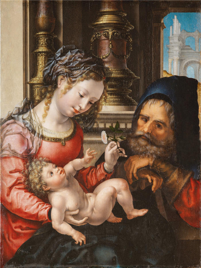 扬·高萨特(Jan Gossaert,荷兰画家)作品- 圣家族(1525-1530)