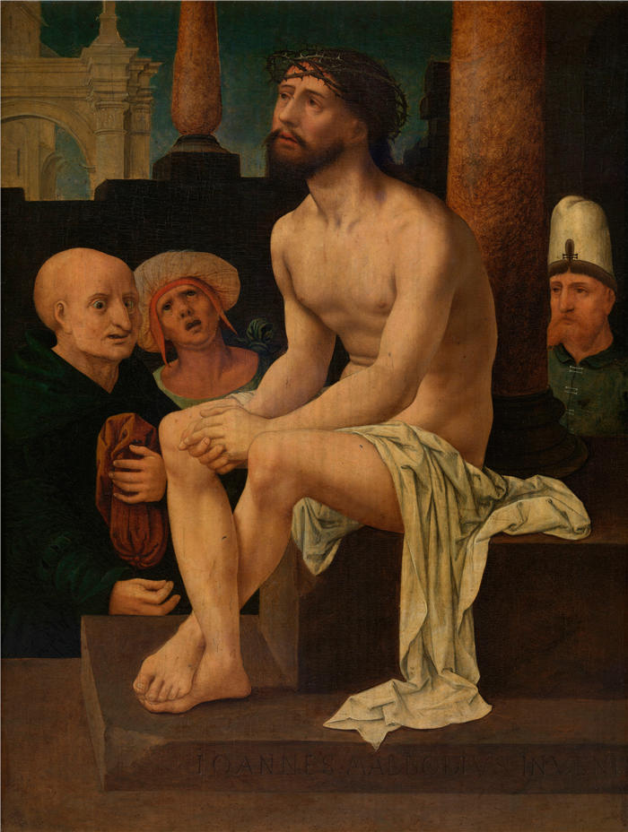 扬·高萨特（Jan Gossaert，荷兰画家）作品- 基督坐在冰冷的石头上