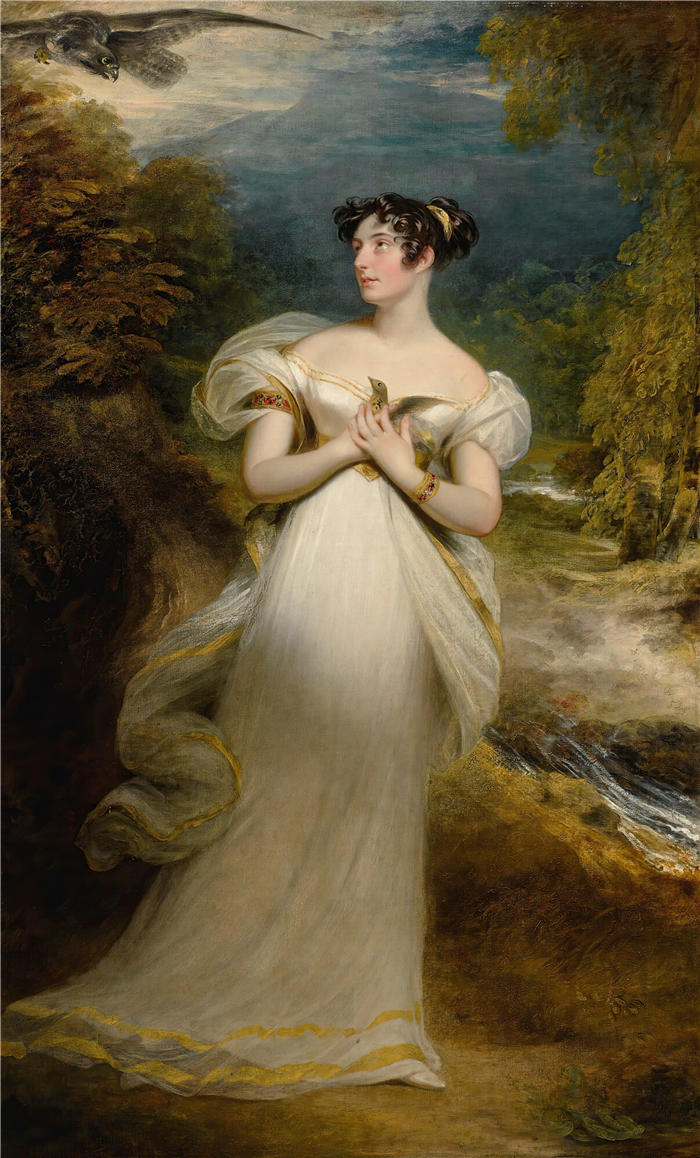 威廉·比奇（William Beechey ，英国）作品-玛丽·佩恩小姐的肖像（1820 年）