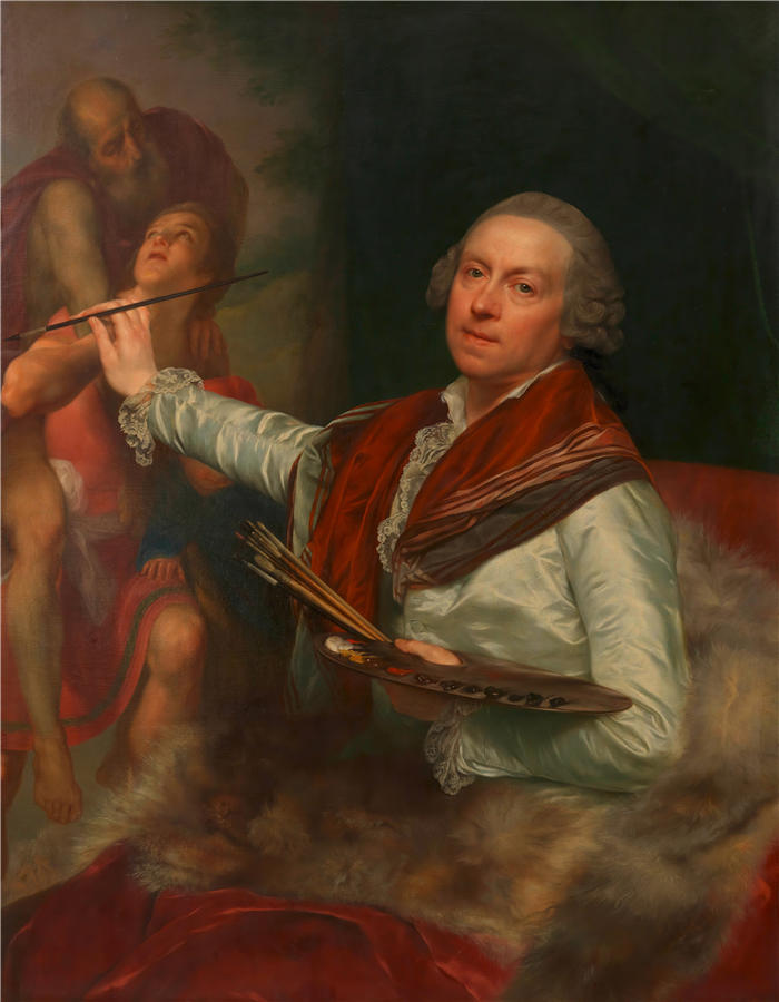 安东·冯·马龙（Anton Von Maron ，奥地利，1733-1808 年）作品-自画像安东·冯·马龙 (1787)