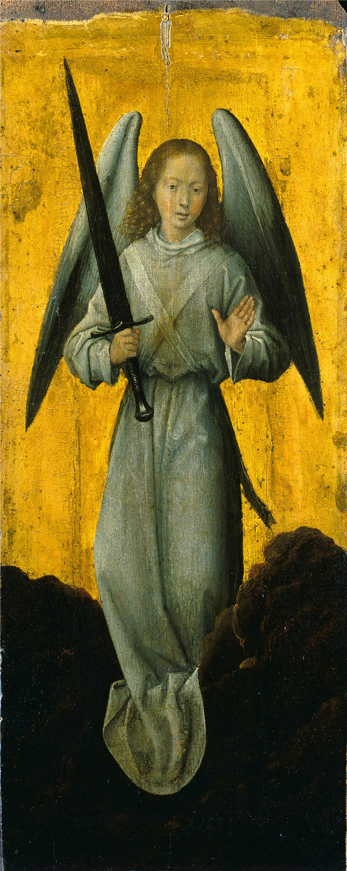 汉斯·梅姆林（Hans Memling，德国画家）作品-持剑天使 (1479 - 1480)