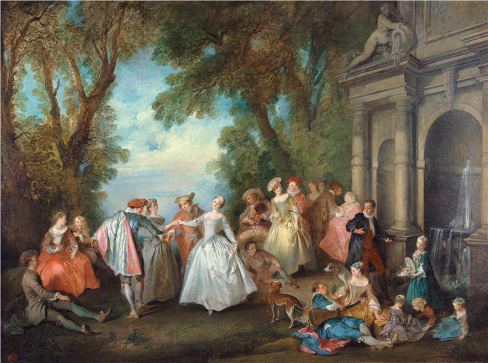 尼古拉斯·兰克里特（Nicolas Lancret，法国画家）-在喷泉前跳舞（到 1724 年）