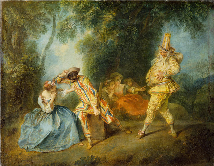 尼古拉斯·兰克里特（Nicolas Lancret，法国画家）-意大利喜剧场景（c.1734）