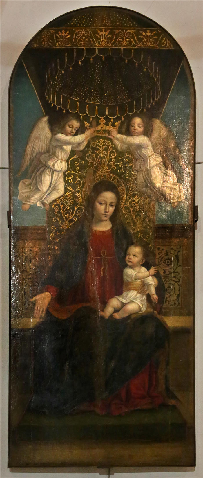 安布罗焦·贝尔戈尼奥（Ambrogio Bergognone，意大利）作品-息肉，麦当娜和孩子，圣詹姆斯大帝和圣亨利（详细）