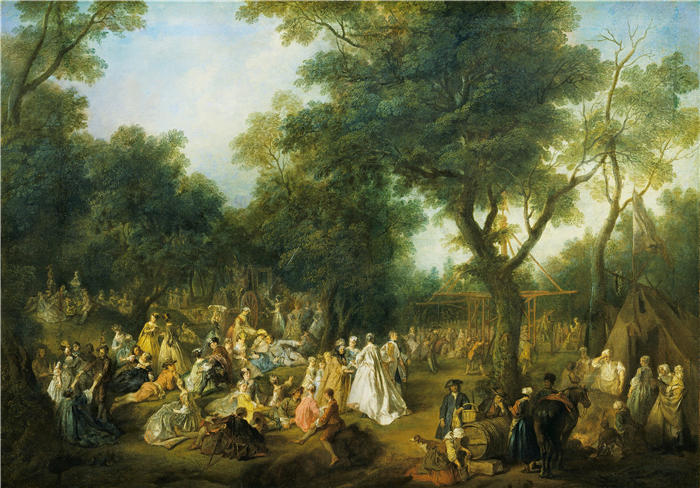 尼古拉斯·兰克里特（Nicolas Lancret，法国画家）-树林中的节日（c.1722）