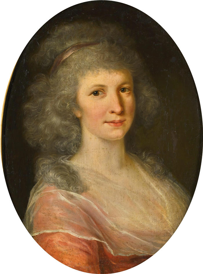 约翰·弗里德里希·奥古斯特·蒂施拜因（Johann Friedrich August Tischbein，德国，1750 - 1812 年）作品-一位女士的肖像