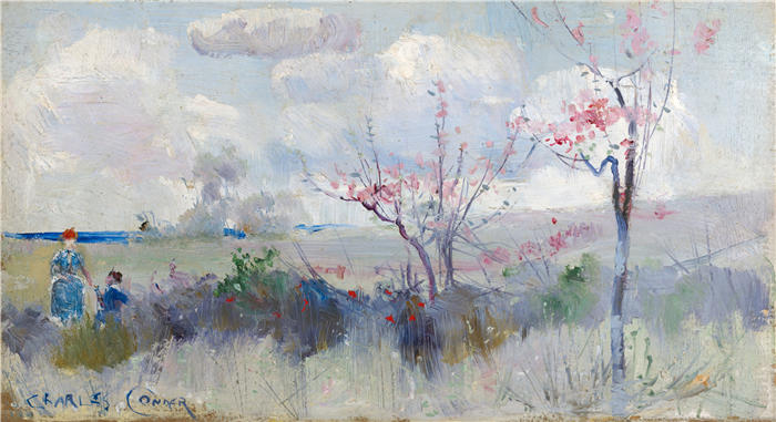 查尔斯·康德（Charles Conder，英，1868-1909）作品-《赫里克的花朵》