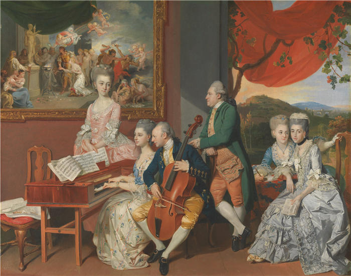 约翰·约瑟夫·佐法尼（Johan Joseph Zoffany）作品-戈尔家族与第三代考珀伯爵乔治（约 1775 年）