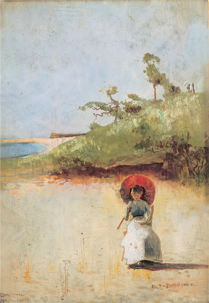 查尔斯·康德(Charles Conder,英,1868-1909)作品-《一切都在夏日(1888 年)》