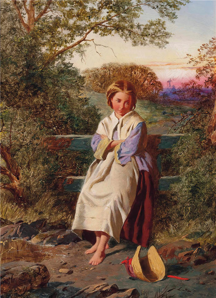 威廉·亨利·米德伍德(William Henry Midwood,英,1833–1888)作品-遥远的思绪 (1866)