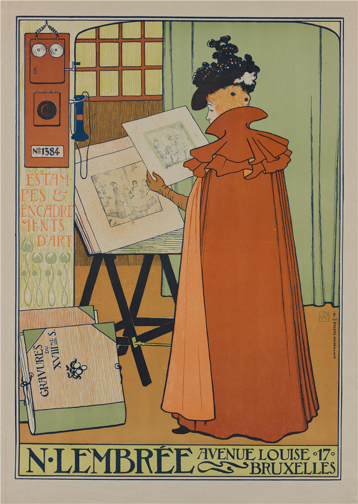 西奥·范·瑞塞尔伯格（Theo van Rysselberghe）作品-Lembrée 画廊的海报（1897 年）