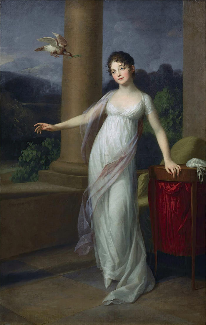 约翰·弗里德里希·奥古斯特·蒂施拜因（Johann Friedrich August Tischbein，德国，1750 - 1812 年）作品-阿玛莉·冯·莱维佐 (1803)