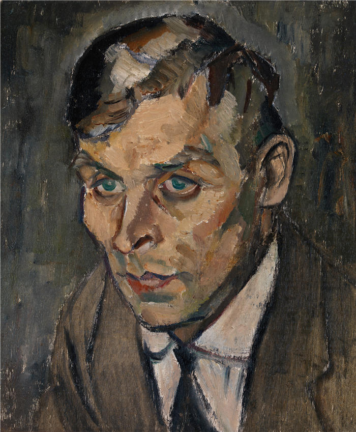 伊尔马里·阿尔托（Ilmari Aalto）作品-艺术家 Väinö Kamppuri 的肖像（1917 年）