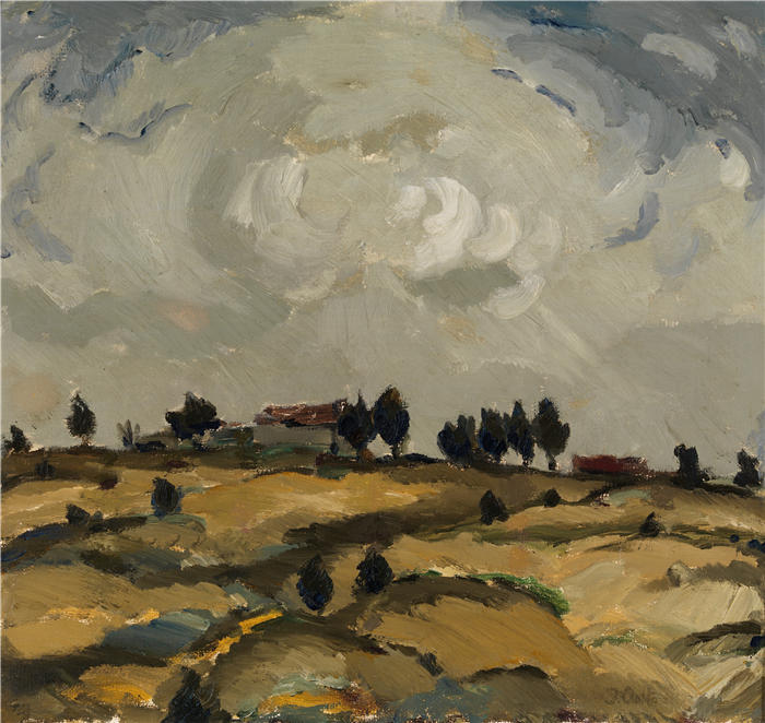 伊尔马里·阿尔托（Ilmari Aalto）作品-有云的秋天风景（1917 年）