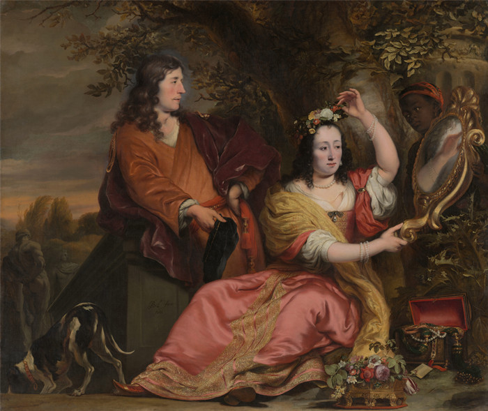 费迪南德·波尔（Ferdinand Bol，荷兰）作品-Jan van der Voort 和他的妹妹 Catharina 和一个仆人
