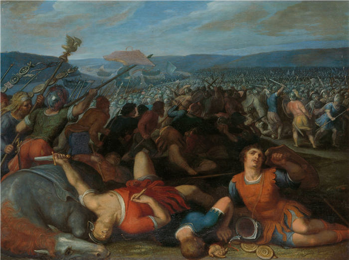 奥托·范·维恩（Otto van Veen）作品-巴达维亚人在莱茵河上击败罗马人 (1600 - 1613)