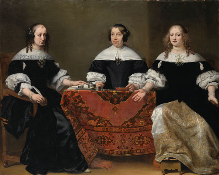 费迪南德·波尔（Ferdinand Bol，荷兰）作品-阿姆斯特丹麻风病的三位摄政王的肖像（c. 1668 - c. 1671）