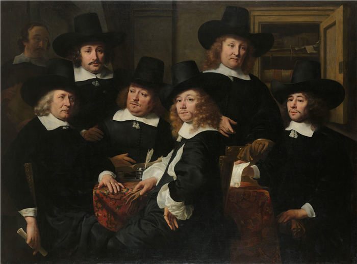 费迪南德·波尔（Ferdinand Bol，荷兰）作品-Nieuw Zijds 穷人户外救济研究所的六位摄政和 Beadle，阿姆斯特丹，1657 年（1657 年）