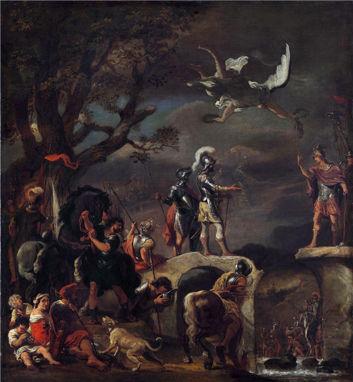 费迪南德·波尔（Ferdinand Bol，荷兰）作品-Claudius Civilis 和 Quintus Petillius Cerealis 在拆除的桥上的和平谈判（1658 - 1662 年）