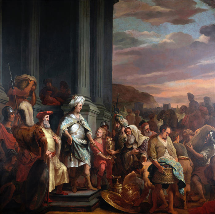 费迪南德·波尔（Ferdinand Bol，荷兰）作品-居鲁士国王移交从耶路撒冷圣殿掠夺的宝藏（1655 - 1669）