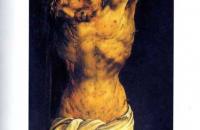 马蒂亚斯·格鲁内瓦尔德（Matthias Grünewald，德国）作品-十字架上的基督（伊森海姆祭坛画中央受难板的细节）