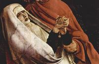马蒂亚斯·格鲁内瓦尔德（Matthias Grünewald，德国）作品-十字架脚下的圣母和抹大拉的玛丽亚（伊森海姆祭坛画的细节）