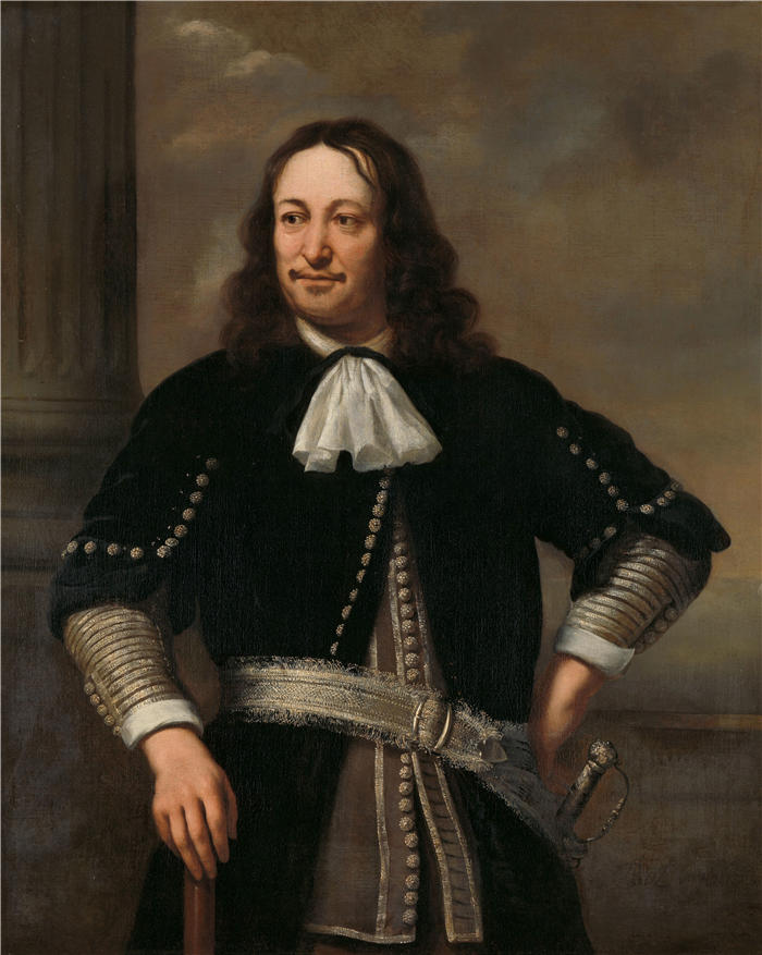 费迪南德·波尔（Ferdinand Bol，荷兰）作品-一位海军军官的肖像，可能是 Aert van Nes 中将 (1626-1693) (1667)