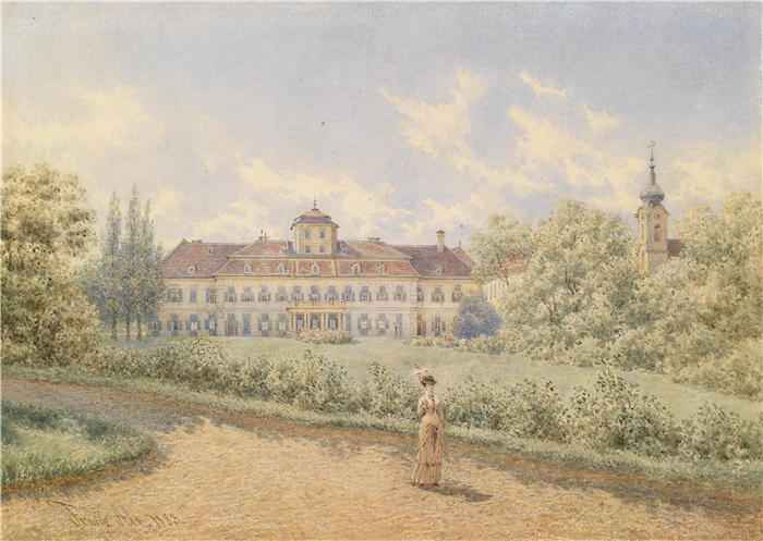 弗朗茨·阿尔特（Franz Alt，奥地利，1821-1914 年）作品-城堡 (1883)