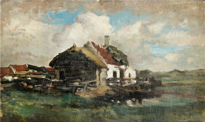 费利西安·罗普斯（Felicien Rops，比利时，1833-1898 年）作品-废弃的房子