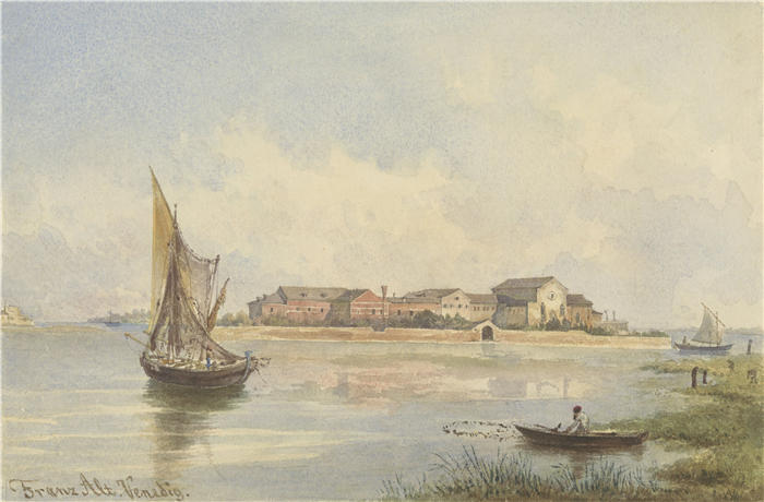 弗朗茨·阿尔特（Franz Alt，奥地利，1821-1914 年）作品-威尼斯泻湖景观 (1831 - 1914)