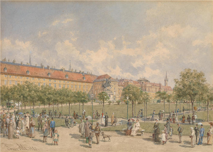 弗朗茨·阿尔特（Franz Alt，奥地利，1821-1914 年）作品-英雄广场 (1882)
