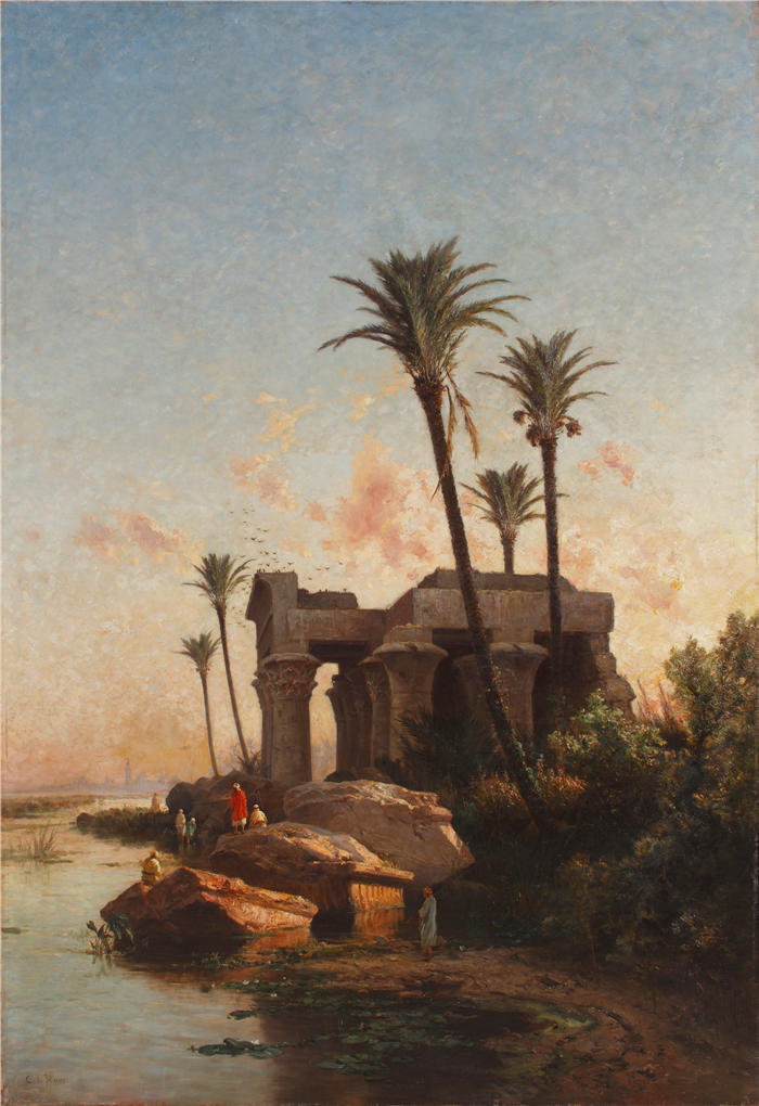 卡洛斯·德·海斯（Carlos de Haes，西班牙）作品埃及风景 (1883)
