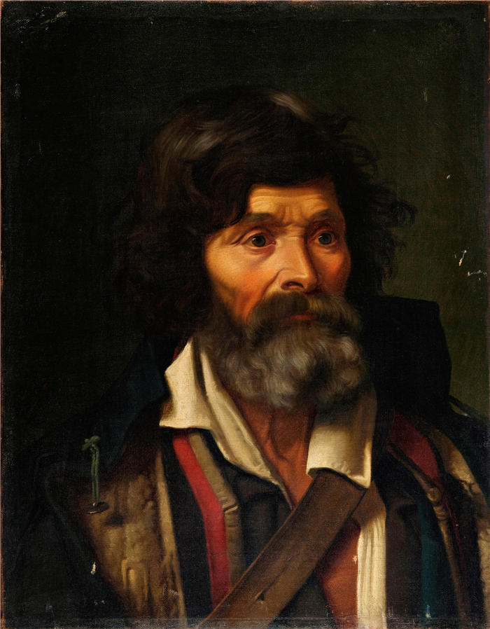 弗雷德里克·维梅伦（Frederik Vermehren）作品-一个白胡子的意大利农民（1856 年）