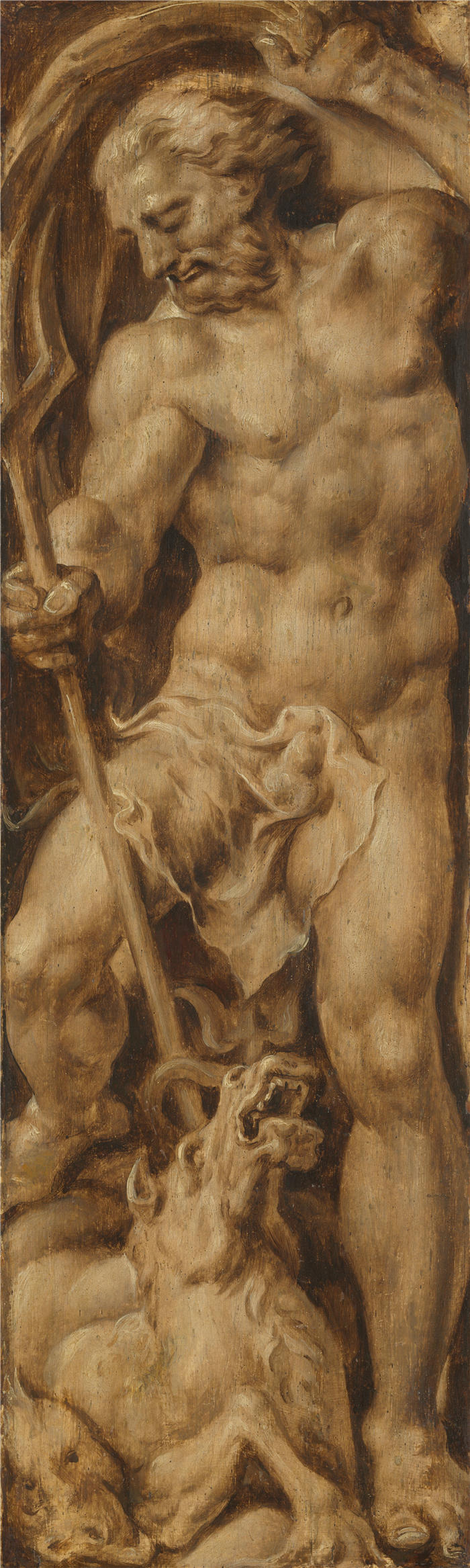 马腾·范·海姆斯凯克（Maerten van Heemskerck）作品-海王星刺伤海马（c. 1550 - c. 1560）