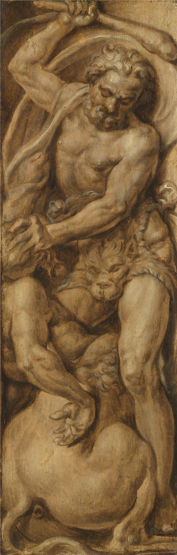 马腾·范·海姆斯凯克（Maerten van Heemskerck）作品-赫拉克勒斯摧毁半人马座 Nessus（c. 1550 - c. 1560）