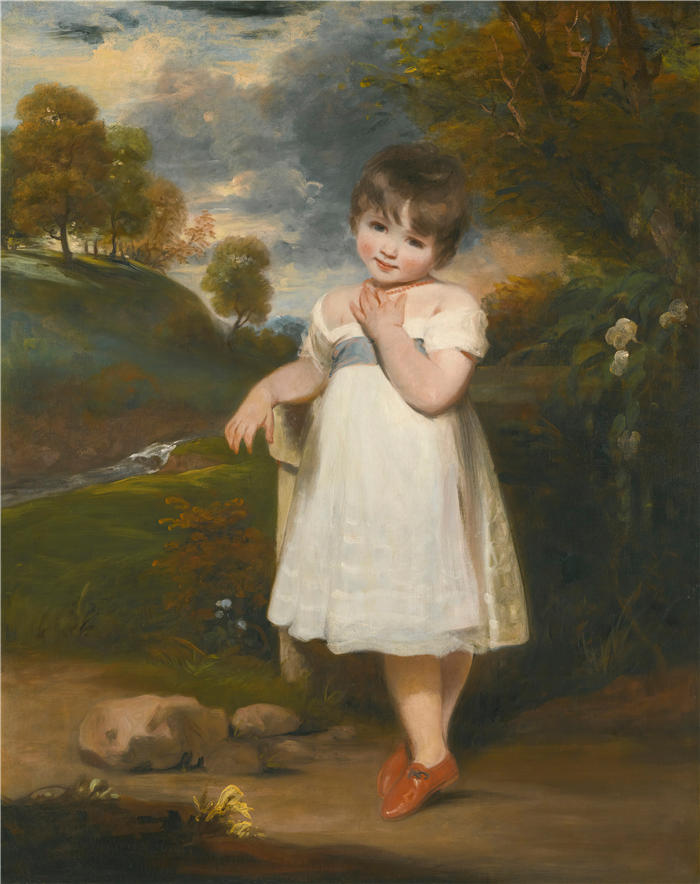 约翰·霍普纳（John Hoppner）作品-艾玛劳拉惠特布雷德的肖像，后来的埃弗斯利夫人（1798-1857）