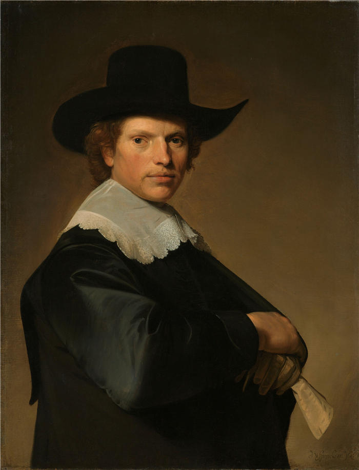 约翰尼斯·科尼利斯·韦斯普朗克（Johannes Cornelisz Verspronck，荷兰） 作品-一个男人的肖像（1646）
