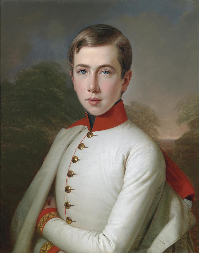 安东·艾因斯尔（Anton Einsle）作品-15 岁（1848 年）奥地利大公卡尔·路德维希（1833-1896）