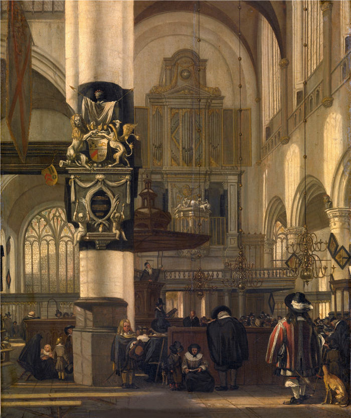 伊曼纽尔·德·威特（Emanuel de Witte，荷兰）高清作品-新教教堂的内部