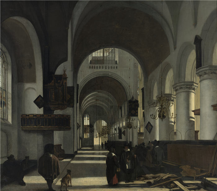 伊曼纽尔·德·威特（Emanuel de Witte，荷兰）高清作品-教堂内部（1668 年）