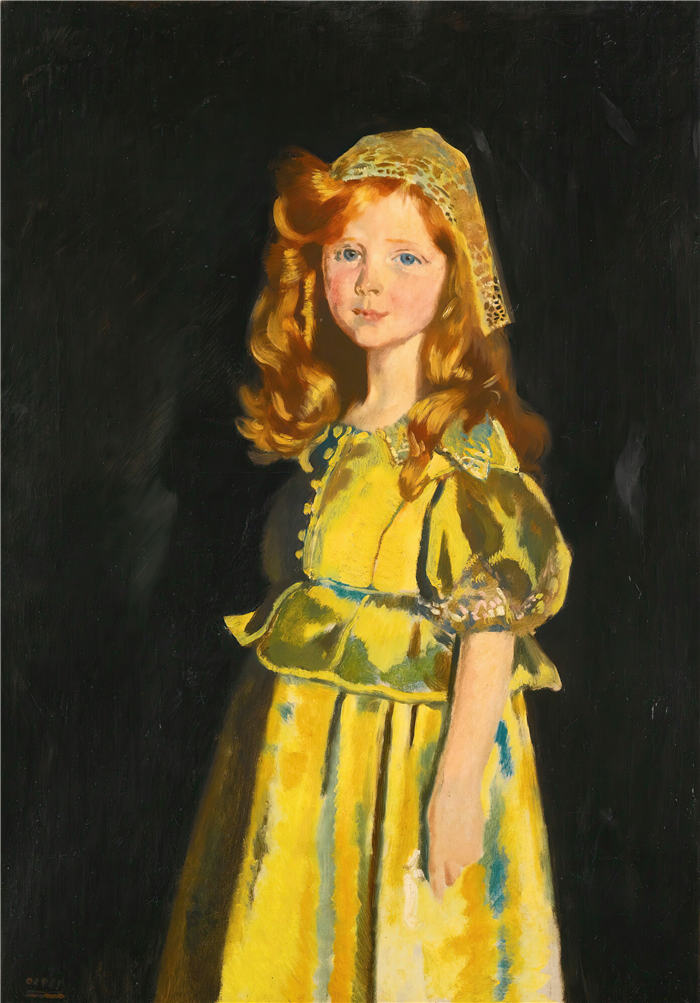 威廉·奥尔本（William Orpen，爱尔兰）高清作品-薇薇安圣乔治的肖像
