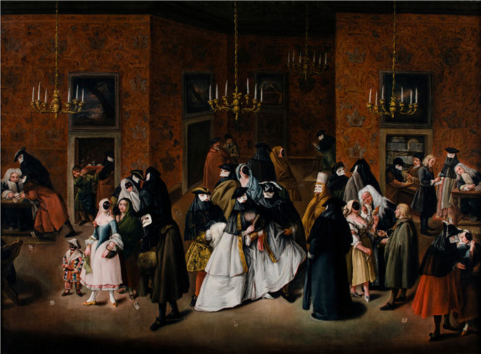 彼得·隆吉（Pietro Longhi，意大利）高清作品--Ridotto（约 1760 年）