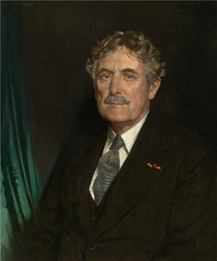 威廉·奥尔本(William Orpen,爱尔兰)高清作品-迈伦·蒂莫西·赫里克 (1925)