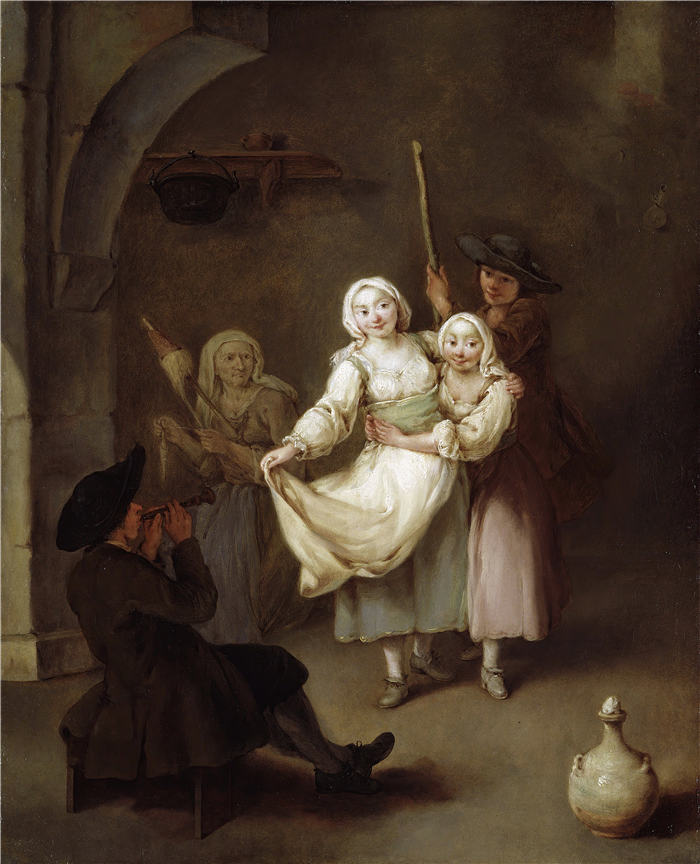 彼得·隆吉（Pietro Longhi，意大利）高清作品--舞蹈（约 1750 年）