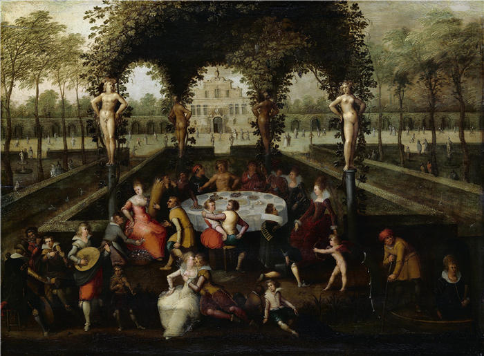 路易·德·考勒里(Louis de Caullery)作品-金星、酒神和谷神星与凡人在爱的花园中 (1590 - 1621)