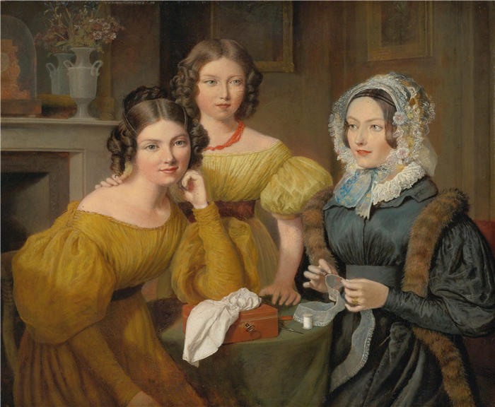 雅克-洛朗·阿加斯（Jacques-Laurent Agasse）作品-维耶尔夫人和她的女儿们 (1831)