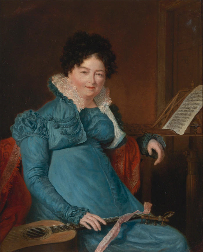 雅克-洛朗·阿加斯（Jacques-Laurent Agasse）作品-夫人的肖像。爱德华·舍纳